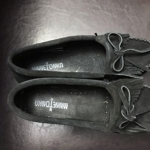 Black Minnetonka moccasins